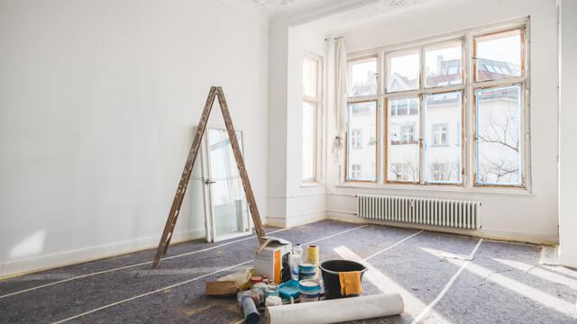 Room being renovated.